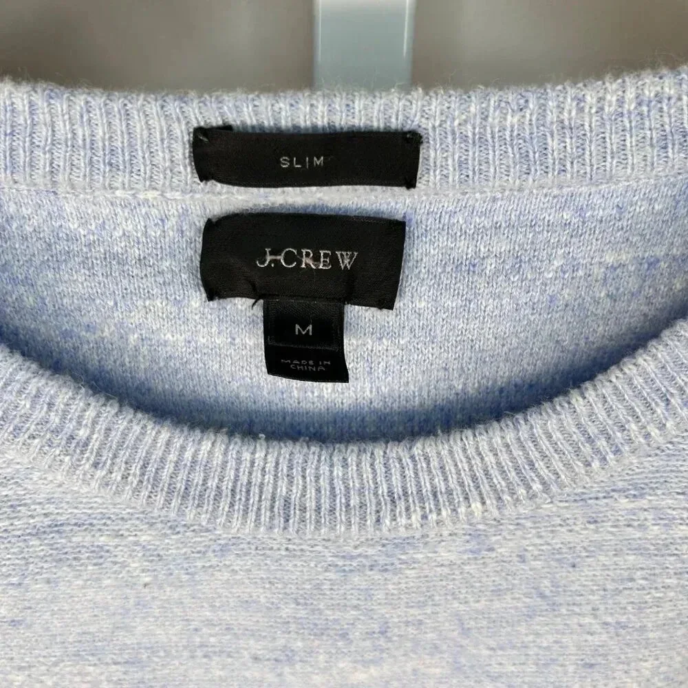 J. Crew Size Medium Men Slim Fit Sweater Blue Cotton Office